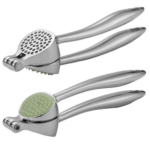 Alt view image 4 of 4 - Garlic Press, Premium Zinc Alloy Garlic Crusher, Easy to Clean Professional Garlic Mincer with Built-in Cleaner, Sturdy Ginger Press for Nuts & Seeds, Dishwasher Safe