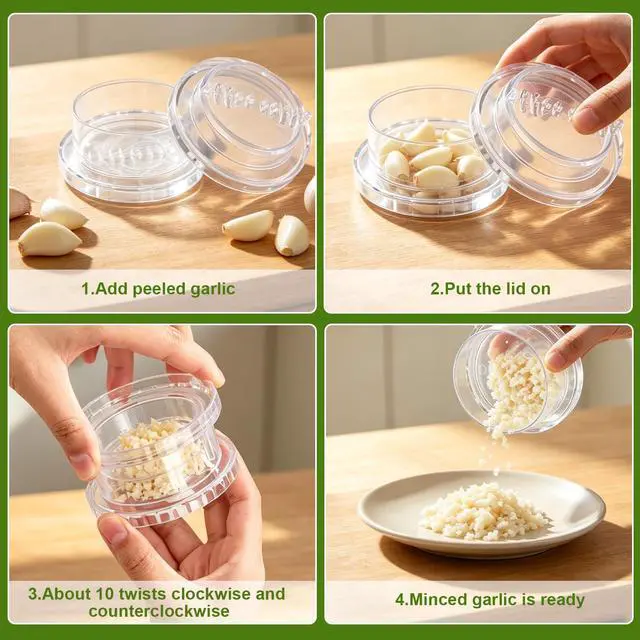 Alt view image 6 of 7 - 2PCS Clear Manual Garlic Twister