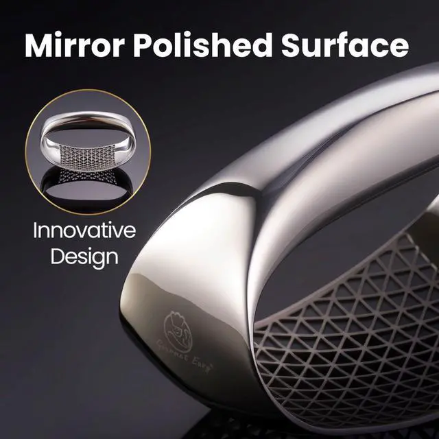 Alt view image 4 of 7 - Stainless Steel Garlic Press Rocker with Eject Base & Scraper