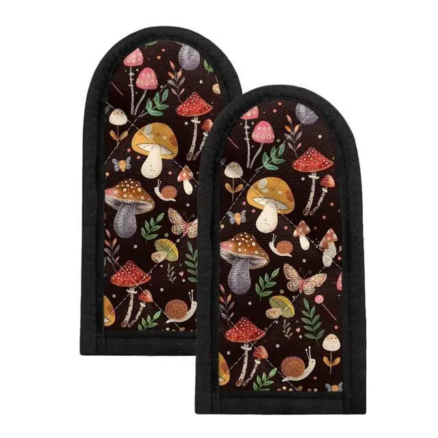 Alt view image 2 of 6 - Mushroom Hot Handle Holder 2pcs Potholder Cookware Handle Cast Iron Skillets Handles Covers Heat Resistant Grip Covers for Cast Iron Skillet,Floral