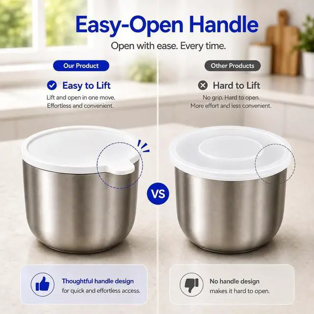 Alt view image 2 of 7 - Airtight Silicone Lid with Easy Grip Handle for Instant Pot 6 Qt, Leakproof & Spill Proof Inner Pot Cover for Food Storage, BPA Free, Dishwasher Safe, White