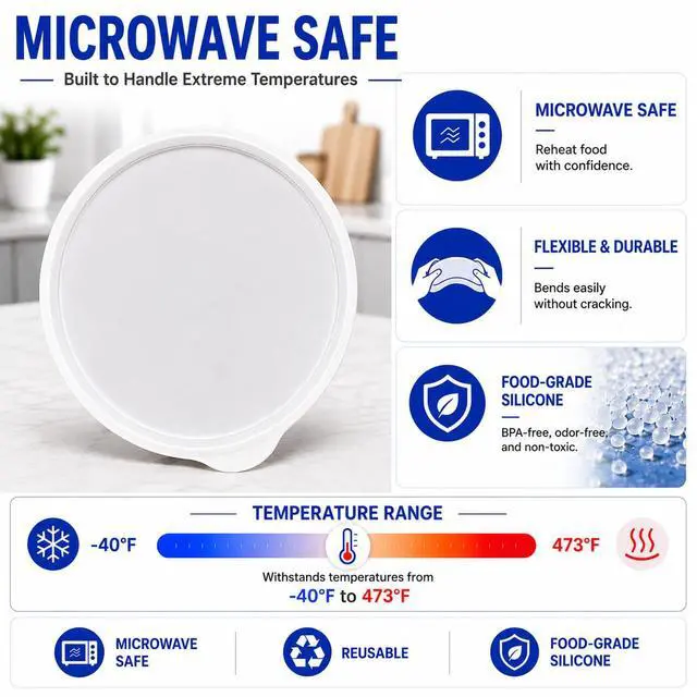 Alt view image 5 of 7 - Airtight Silicone Lid with Easy Grip Handle for Instant Pot 6 Qt, Leakproof & Spill Proof Inner Pot Cover for Food Storage, BPA Free, Dishwasher Safe, White