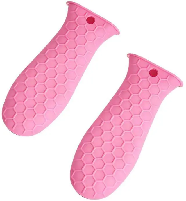 Main image of 2-Pack Heat-Resistant Pot Handle Covers, Cast Iron Skillet Handle Sleeve for Kitchen Cooking, Durable Pot Handle Cover for Cast Iron Accessories & Home Use (Pink)
