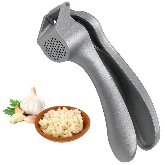 Alt view image 7 of 7 - Garlic Press, Garlic Mincer Easy-squeeze Ergonomic Handle, Rust Proof, No Need To Peel, Professional Ginger Press & Garlic Crusher with Handy Cleaning Brush- Dishwasher Safe
