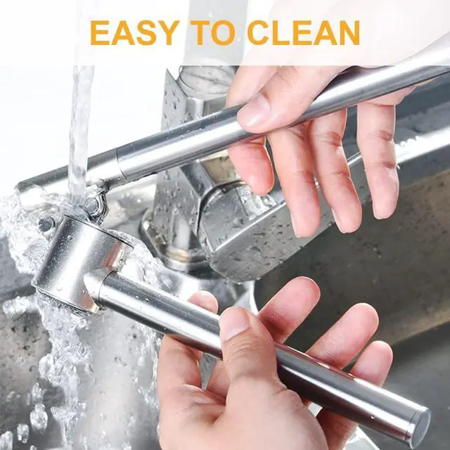 Alt view image 4 of 7 - Garlic Press Garlic Mincer & Crusher Stainless Steel Garlic Press Set for Kitchen with Brush & Peeler, Kitchen for Garlic, Garlic Presser Easy to Clean Easy Squeeze Rust Proof (Small A - Set)