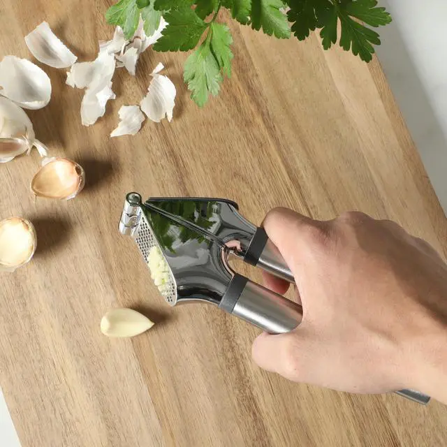 Alt view image 3 of 6 - Chadswyck 7.7 Garlic Press, Stainless Steel Garlic Mincer & Crusher, Easy Squeeze, Dishwasher Safe