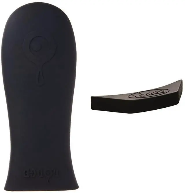 Main image of Silicone Hot Handle Holder and Silicone Assist Handle Holder Set for Lodge Cast Iron Skillets, Black
