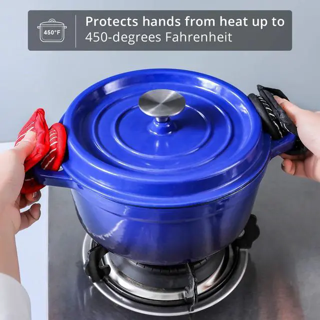 Alt view image 4 of 7 - Cast Iron Skillet Handle Covers,Pot Handle Covers Heat Resistant,Pot Holders for Kitchen Heat Resistant,Machine Washable Handle Mitts 2 PCS(Striped)