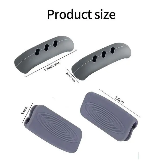 Alt view image 2 of 6 - Pairs Silicone Pot Handle Covers Heat Resistant Silicone Pot Handle Covers Universal Fit for Pots Pans and Skillets Non-Slip Grip Protects Hands from Hot Handles Ideal Tools for Kitchen