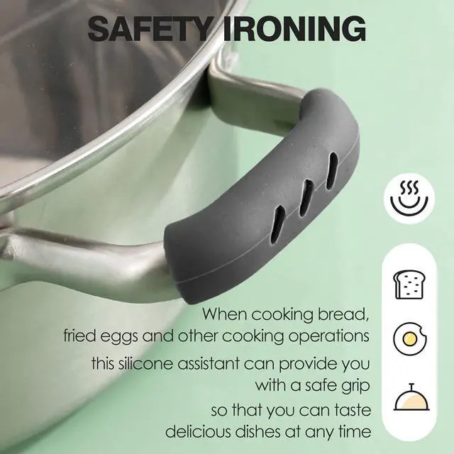 Alt view image 3 of 6 - Pairs Silicone Pot Handle Covers Heat Resistant Silicone Pot Handle Covers Universal Fit for Pots Pans and Skillets Non-Slip Grip Protects Hands from Hot Handles Ideal Tools for Kitchen