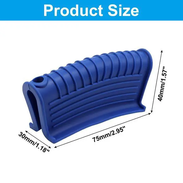 Alt view image 3 of 5 - Silicone Assist Handle Holder, Non-Slip Hot Pan Handle Covers Heat Resistant Grip Sleeve for Griddles Frying Pans Skillet (Blue)