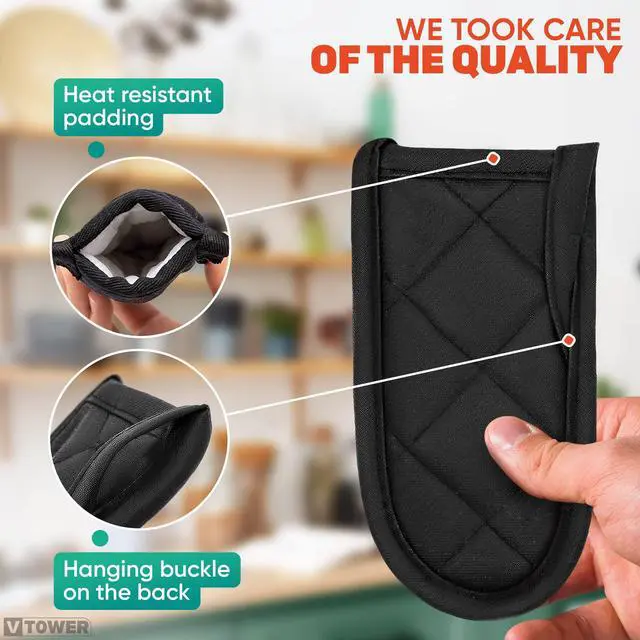 Alt view image 5 of 7 - Cast Iron Skillet Handle Covers - 2Pcs Iron Skillet Heat Resistant Kitchen Pan Covers for Cooking Cast Accessories - Pot Handle Heat Resistant Sleeves Accessories