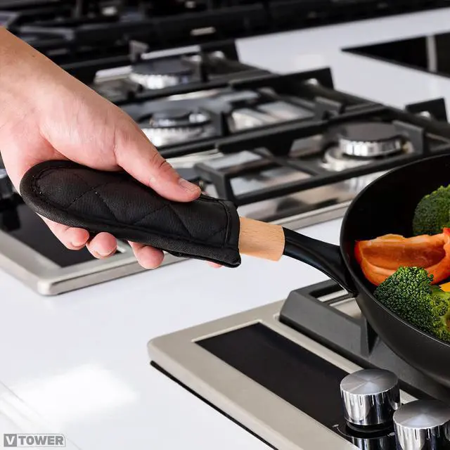 Alt view image 7 of 7 - Cast Iron Skillet Handle Covers - 2Pcs Iron Skillet Heat Resistant Kitchen Pan Covers for Cooking Cast Accessories - Pot Handle Heat Resistant Sleeves Accessories