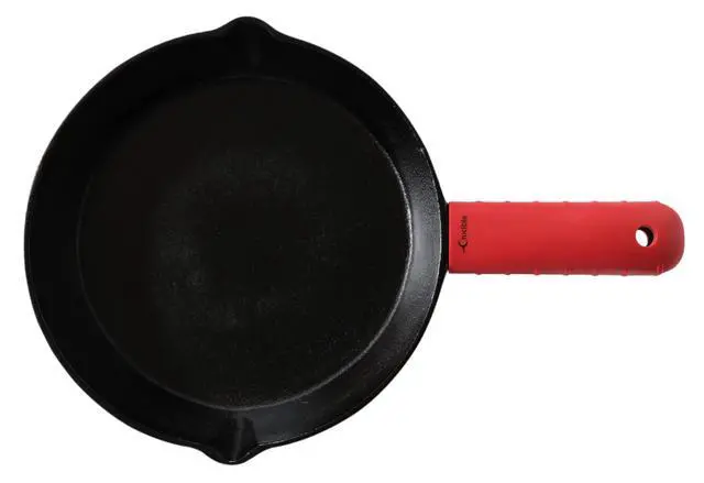 Alt view image 4 of 7 - Silicone Hot Handle Holder, Potholder (Extra Thick Red) for Cast Iron Skillets, Pans, Frying Pans & Griddles, Metal and Aluminum Cookware Handles - Sleeve Grip, Handle Cover