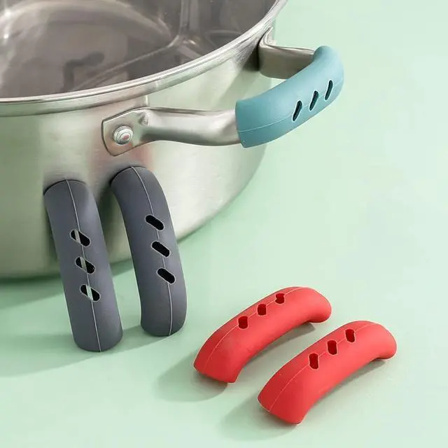Alt view image 6 of 7 - Silicone Pot Handle Covers, Heat Resistant, Non-Slip, for Cast Iron Skillet, Frying Pan, Metal Pan