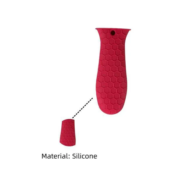Alt view image 3 of 7 - Silicone Pot Handle Covers Set, Heat Resistant Cast Iron Handle Sleeves - Non Slip Pan Handle Holder for Frying Pan, Pots, Kitchen Cookware (Red)