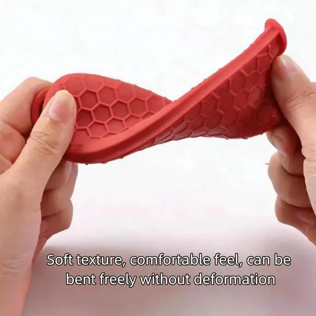 Alt view image 5 of 7 - Silicone Pot Handle Covers Set, Heat Resistant Cast Iron Handle Sleeves - Non Slip Pan Handle Holder for Frying Pan, Pots, Kitchen Cookware (Red)