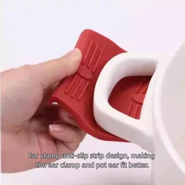 Alt view image 7 of 7 - Silicone Pot Handle Covers Set, Heat Resistant Cast Iron Handle Sleeves - Non Slip Pan Handle Holder for Frying Pan, Pots, Kitchen Cookware (Red)