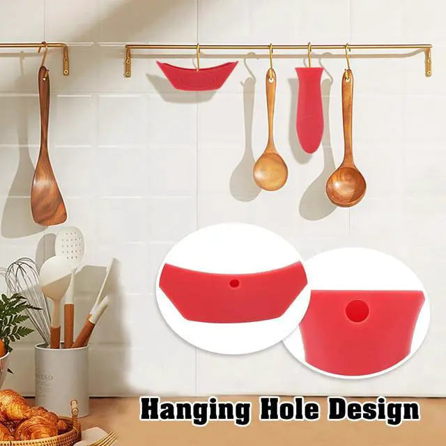 Alt view image 5 of 7 - Cast Iron Handle Cover Silicone Pot Holders 2PCS Cast Iron Skillet Handles Cover Heat Resistant Silicone Hot Handle Holder Cast Irons Handless Sleeve for Frying Pan Cast Irons Skillet Griddle Cookware