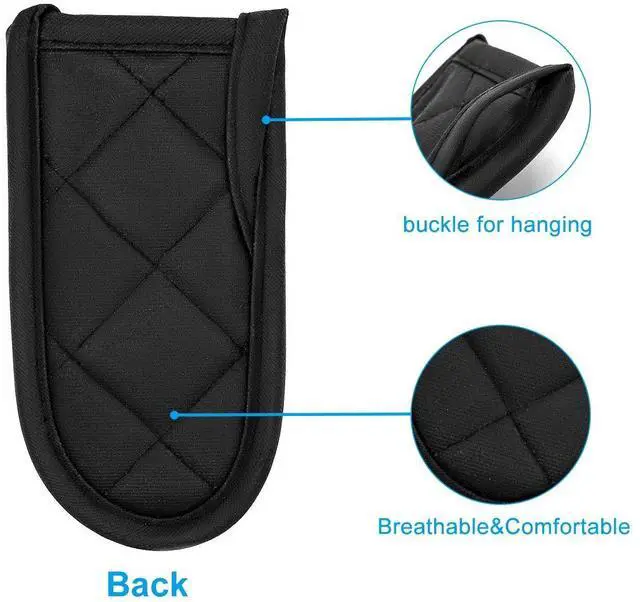 Alt view image 2 of 7 - Cast Iron Skillet Handle Covers, Pot Handle Covers Heat Resistant, Heat Resistant Pot Pan Skillet Hot Handle Holder Sleeves Mitt Cover for Kitchen, BBQ and Baking Cookware (4-Pack Black)