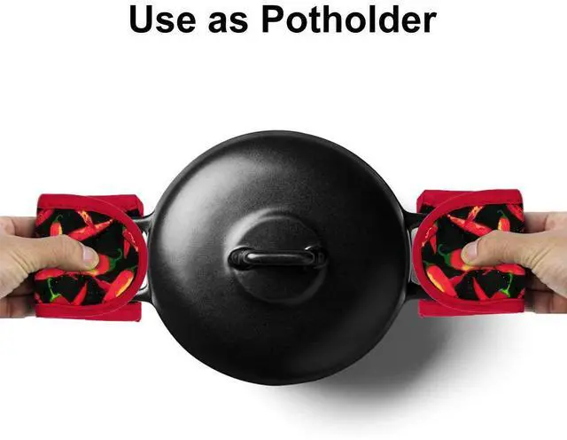Alt view image 7 of 7 - Cast Iron Skillet Handle Covers, Pot Handle Covers Heat Resistant, Heat Resistant Pot Pan Skillet Hot Handle Holder Sleeves Mitt Cover for Kitchen, BBQ and Baking Cookware (4-Pack Black)