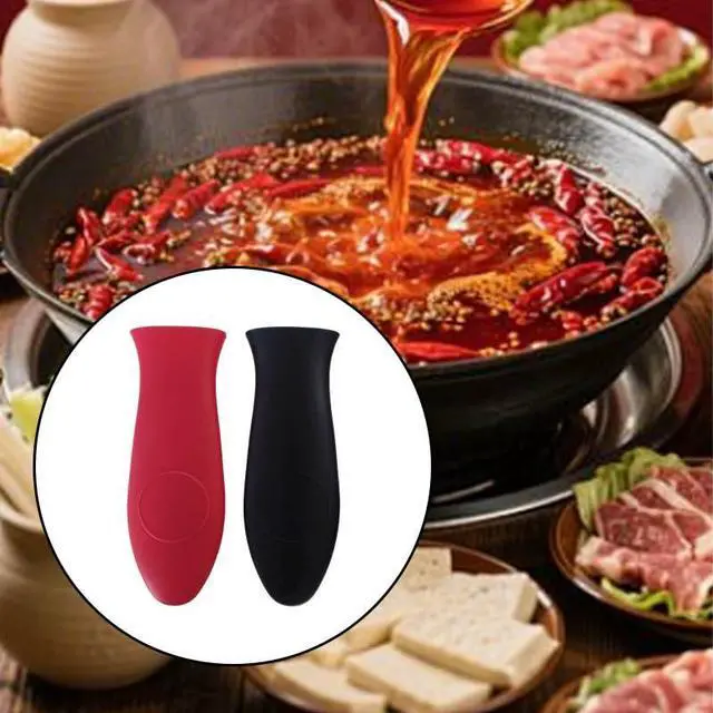 Alt view image 4 of 5 - 4-Pack Silicone Hot Handle Holders, Heat Resistant Pot Handle Covers & Grips with Non-Slip Design for Cast Iron, Metal, Fry Pan Cookware