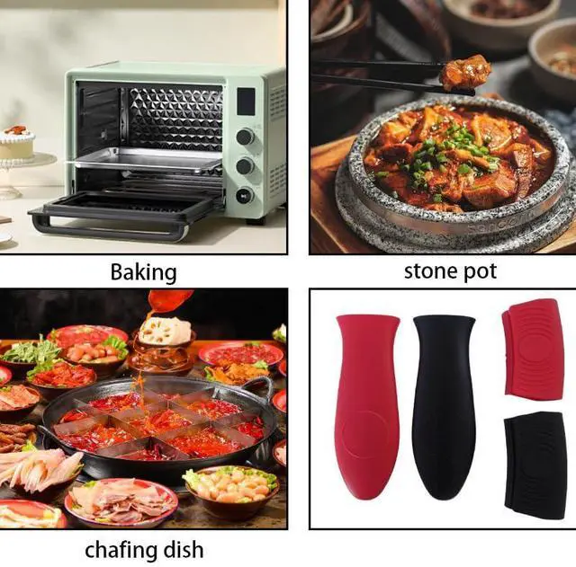 Alt view image 3 of 5 - 4-Pack Silicone Hot Handle Holders, Heat Resistant Pot Handle Covers & Grips with Non-Slip Design for Cast Iron, Metal, Fry Pan Cookware