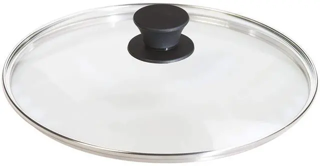 Main image of Round Glass Lid - 10.25 Inches - Tempered Glass Pan Cover with Silicone Knob - Clear Pan Cover for Moisture Locking & Easy Viewing - Oven-Proof Lid for Skillets & Dutch Ovens