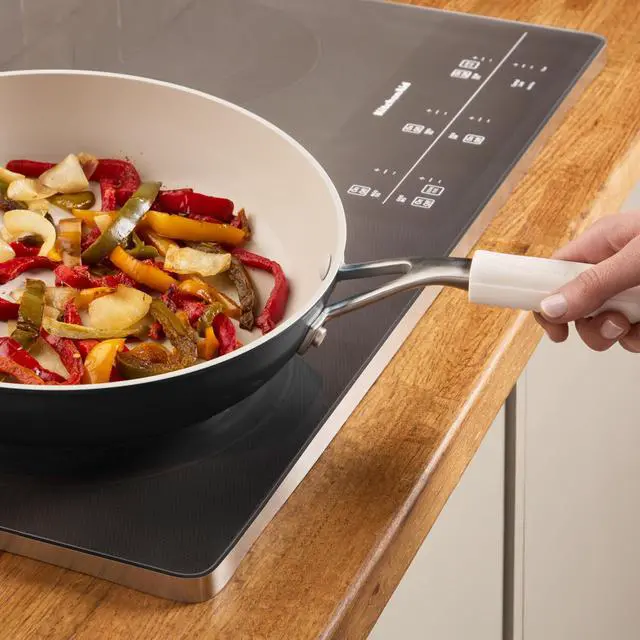 Alt view image 4 of 6 - Ribbed Soft Silicone Handle Covers for Pans & Cast Iron Skillets 2-Pack Set, Heat Resistant up to 500°F, Non-Slip Grip, Easy Wipe Clean, Porcelain White, 5.25"x1.5" & 5.5"x2"