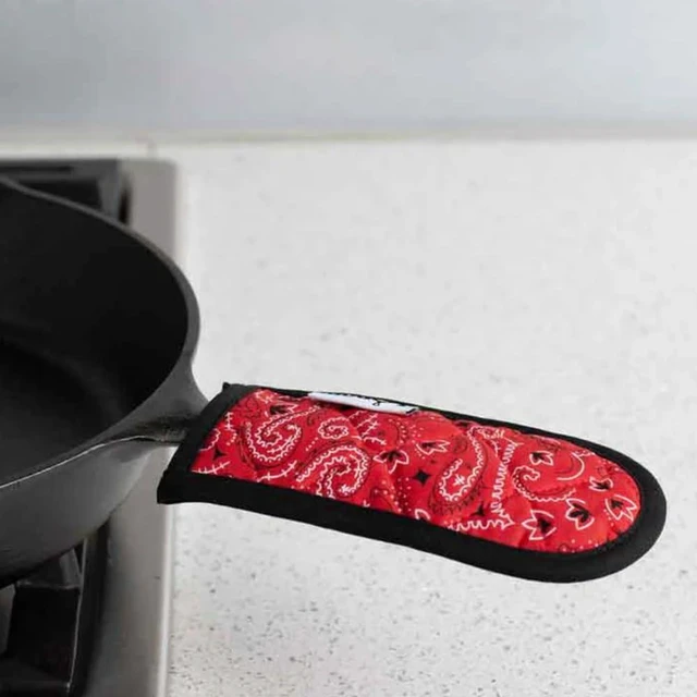 Alt view image 2 of 4 - Fabric Hot Handle Holder (Pack of 2) - Machine Washable Hot Handle Holder Designed for Traditional Lodge Cast Iron Products - Reusable Heat Protection Up to 350° - Bandana