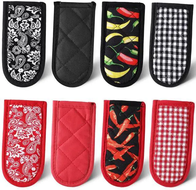 Main image of Cast Iron Skillet Handle Covers, Cotton Pan Handle Sleeve Heat Resistant Pot Holder Non-Slip, Machine Washable Kitchen Cooking Mitts(Retro Style)