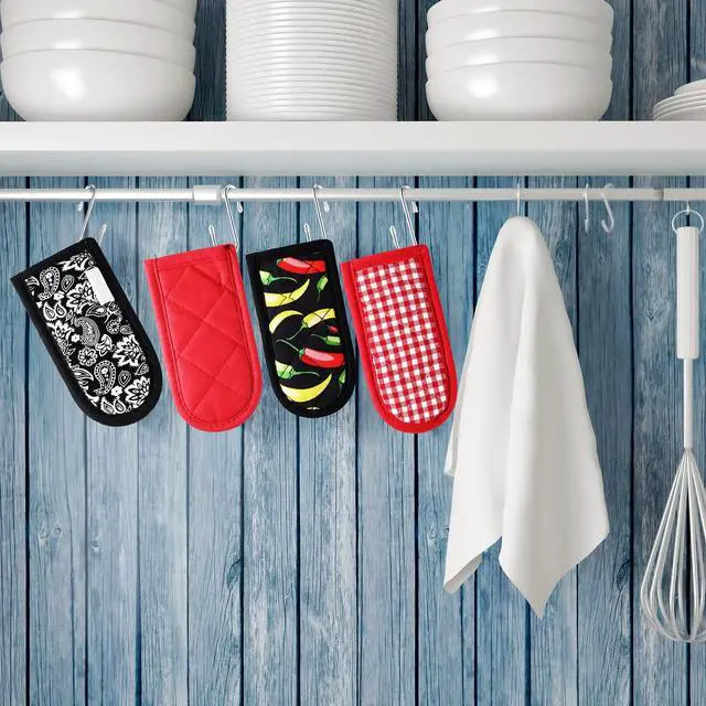 Alt view image 6 of 7 - Cast Iron Skillet Handle Covers, Cotton Pan Handle Sleeve Heat Resistant Pot Holder Non-Slip, Machine Washable Kitchen Cooking Mitts(Retro Style)