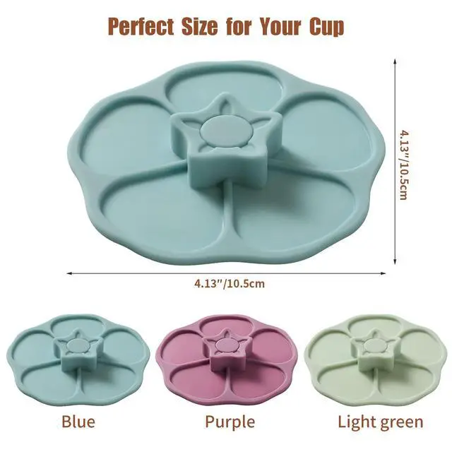 Alt view image 2 of 7 - Petal Silicone Cup Covers (Set of 3), Multicolored Silicone,drink covers