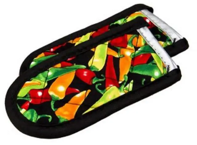 Main image of Fabric Hot Handle Holder (Pack of 2) - Machine Washable Hot Handle Holder Designed for Traditional Lodge Cast Iron Products - Reusable Heat Protection Up to 350° - Multi-Color Chili Pepper