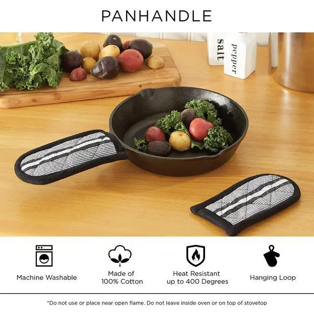 Alt view image 6 of 7 - Basic Terry Collection Quilted 100% Cotton, Pan Handle, Black, 3 Piece