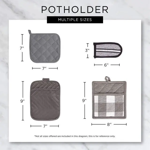 Alt view image 7 of 7 - Basic Terry Collection Quilted 100% Cotton, Pan Handle, Black, 3 Piece