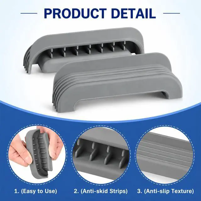 Alt view image 3 of 7 - 2Pcs Silicone Handle Cover Accessories for Ninja Crispi, Anti-Slip Grip Holder Sleeve for Ninja Crispi Air Fryer Accessories, Home Kitchen Dining Party Baking, Fits 2.5/4/6 QT Glass Container