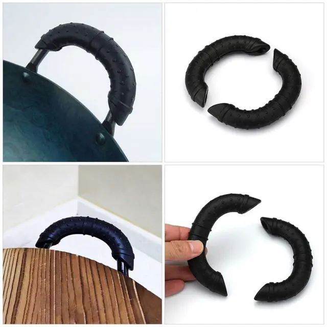 Alt view image 7 of 7 - Wok Handle Cover Heat Resistant Silicone Pan Handle Holder Non-Slip Pot Assist Sleeve for Cast Iron Skillet Cooking Safety
