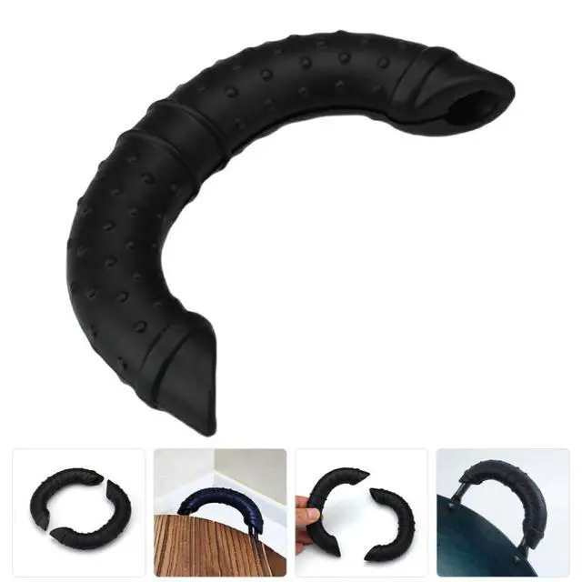 Alt view image 6 of 7 - Wok Handle Cover Heat Resistant Silicone Pan Handle Holder Non-Slip Pot Assist Sleeve for Cast Iron Skillet Cooking Safety