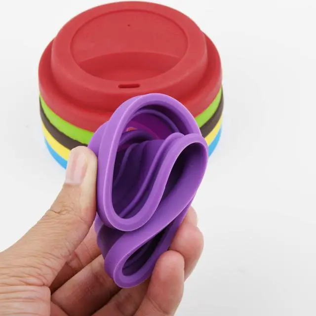 Alt view image 3 of 6 - Anti-Dust Spill Proof Soft Silicone Replacement Coffee Mug Lids Cover, Cup Lid Cover