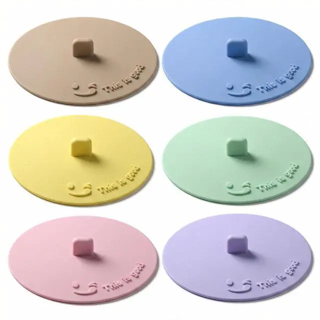 Main image of Silicone Cup Covers for Drinks, Multicolored Anti-Dust Cup Lids, Cute Reusable Silicone Lids for Cups, Universal Airtight Seal Drink Covers for Mug Tea Coffee Cups Glass (6 Colors)