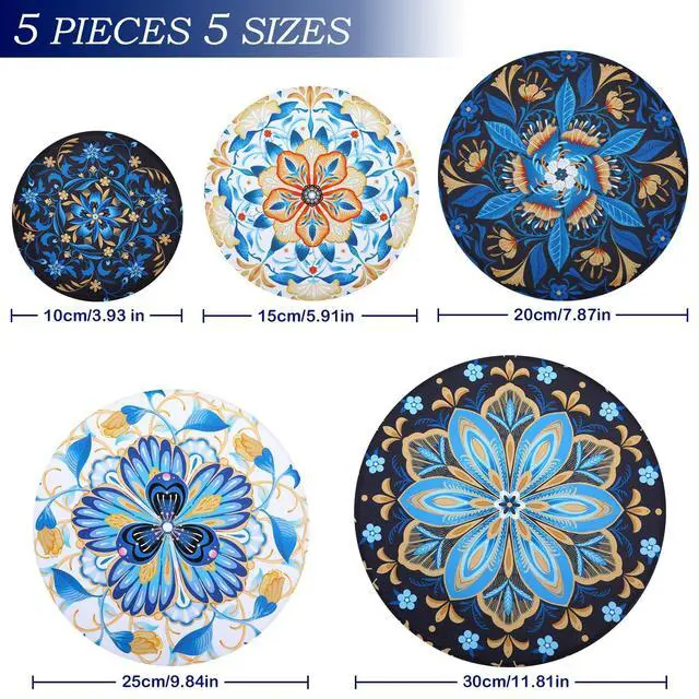 Alt view image 2 of 7 - Pieces Bowl Covers Reusable, 5 Size Elastic Cloth Bowl Covers for Bread Proofing Stretch Food Covers Washable for Food Fruits Leftover (Lozenge Floral)