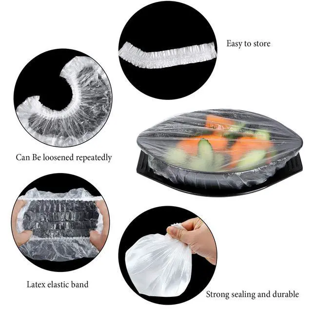 Alt view image 2 of 7 - Reusable Elastic - Stretch Bowl Covers with Stretch PE Plastic Food Storage Covers Elastic Dish Plate Wrap Bowl Covers for Leftover and Meal Prep (90), (Y11M)