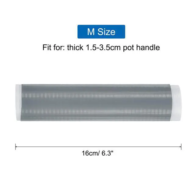 Alt view image 2 of 6 - Silicone Pan Handle Sleeve, Heat Resistant Potholder Pot Holders Cover Sleeve for Frying Pan Handle Spatulas, Grey (M)