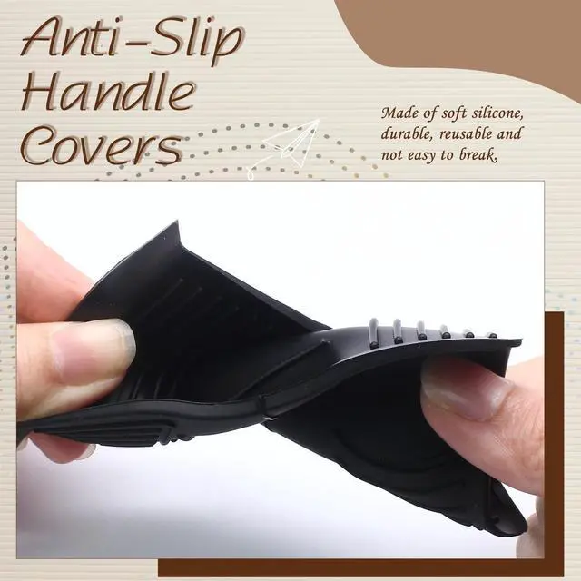 Alt view image 4 of 6 - Bonsicoky Silicone Assist Handle Holder, Black, 2 Pair