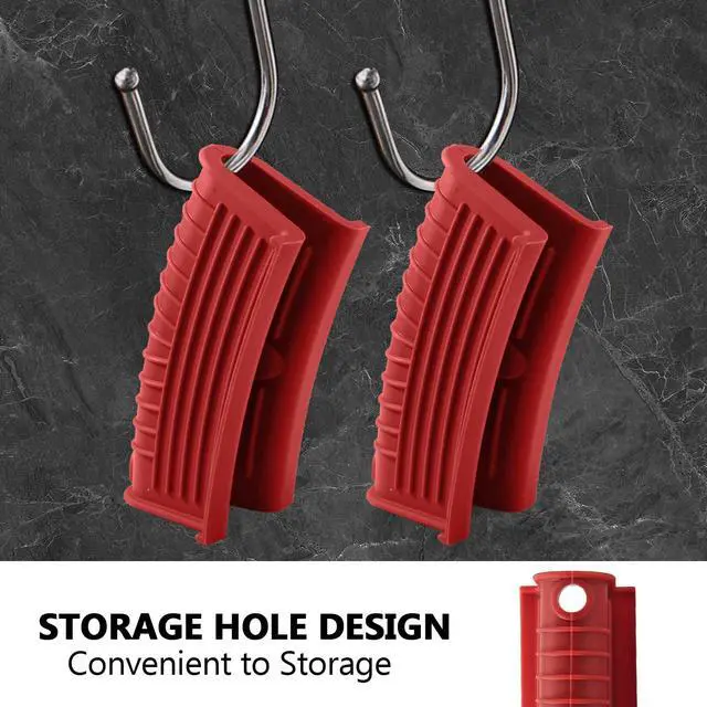 Alt view image 5 of 7 - Pieces Silicone Hot Handle Holder Sleeve Set, Red