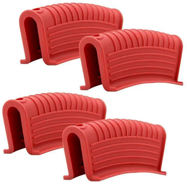 Main image of Silicone Assist Hot Pan Handle Holder Hot Skillet Handle Covers Pot Holder Sleeve Cast Iron Skillets Nonslip Heat Resistant for Enameled Griddles Casserole Frying Pans Cookware(4PACK) (Red)