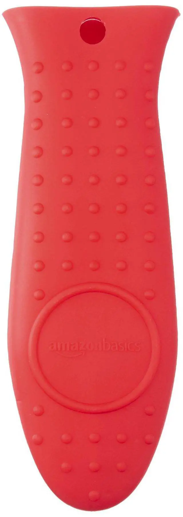 Alt view image 3 of 3 - Heat Resistant Non-Slip Silicone Hot Handle Holder, Rectangular Pot Handle Cover for Kitchen, Insulating Protection, Red, 5.6"L x 1.9"W