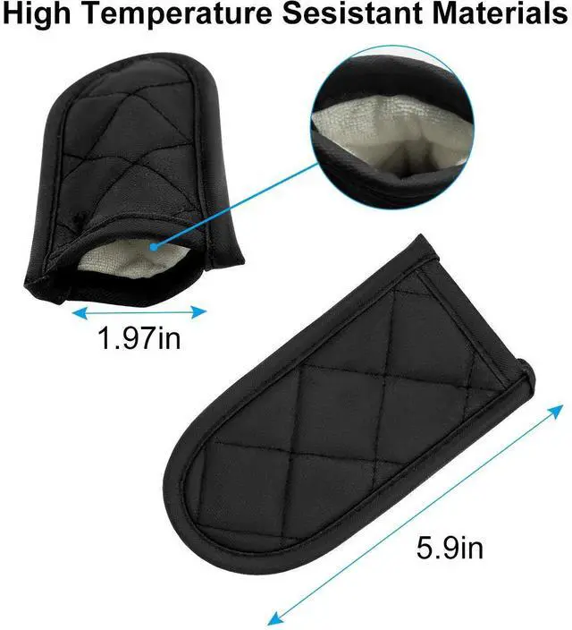 Alt view image 3 of 7 - Cast Iron Skillet Handle Covers, Pan Pot Handle Covers Heat Resistant, Hot Handle Covers, Pan Pot Cast Iron Skillet Handle Holder Sleeves Mitt for Kitchen, BBQ and Baking Cookware (2-Pack Black)