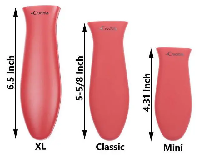 Alt view image 5 of 7 - Silicone Hot Handle Holder, Potholder (Large Red) for Cast Iron Skillets, Pans, Frying Pans & Griddles, Metal and Aluminum Cookware Handles - Sleeve Grip, Handle Cover